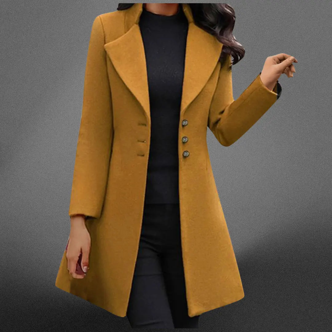 Vinci | Wool Long-Sleeve Coat With Water-Resistant Outer Layer