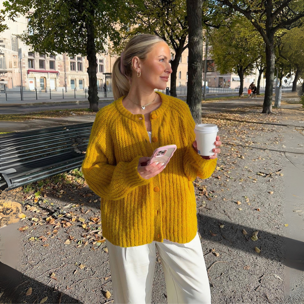 ELOWEN | Button Down Long Sleeve Cardigan