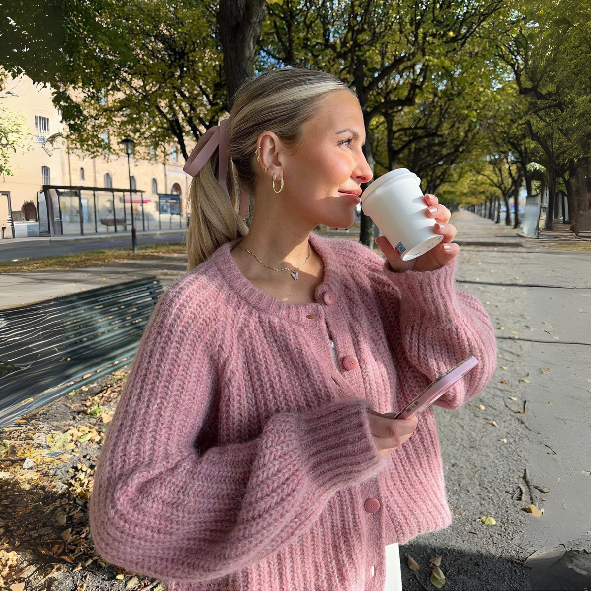 ELOWEN | Button Down Long Sleeve Cardigan