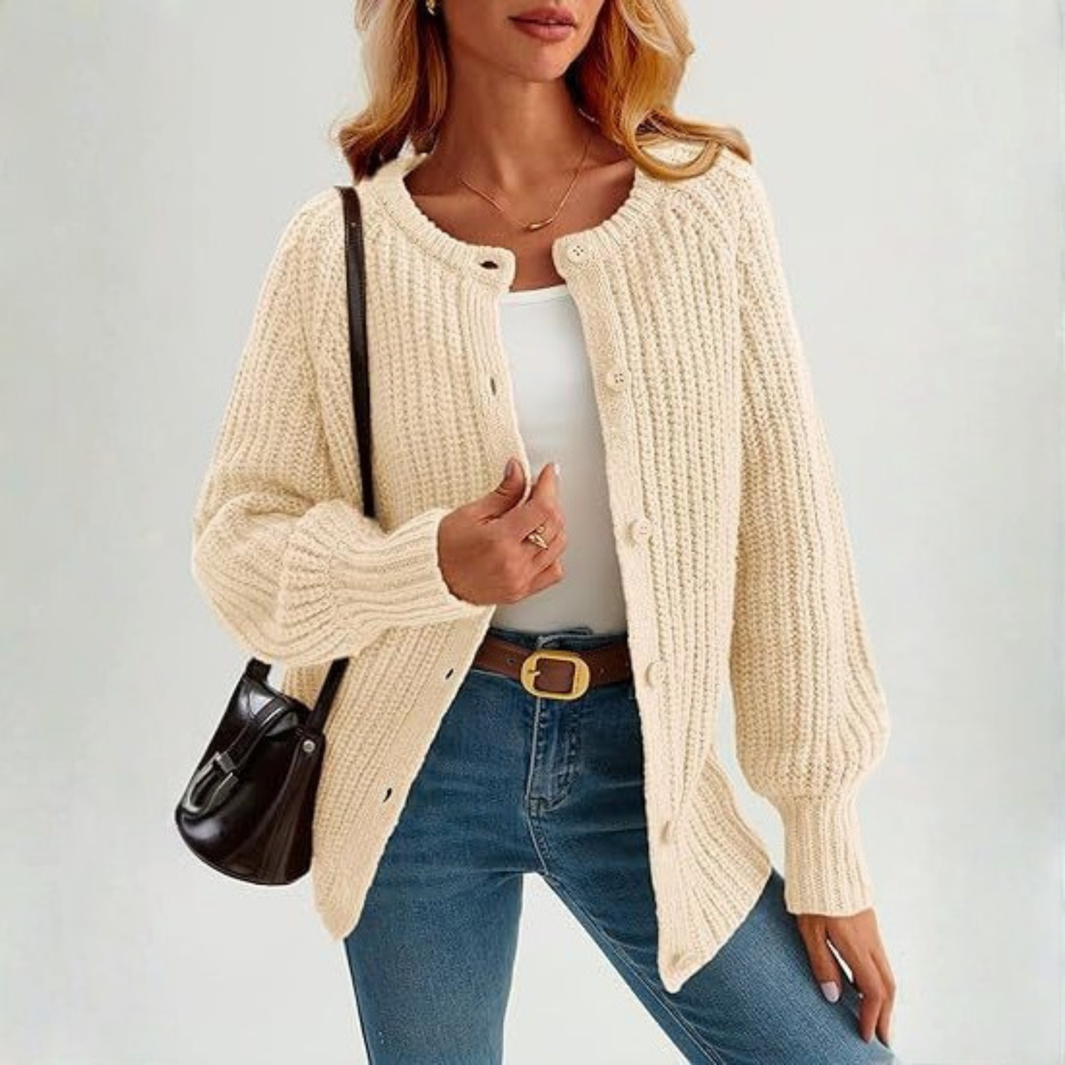 ELOWEN | Button Down Long Sleeve Cardigan