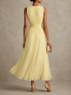 Roxanne | Ruched Waist Sleeveless Maxi Dress