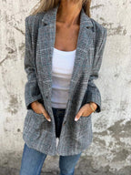 Women's Tailored Plaid Blazer