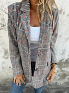 Women's Tailored Plaid Blazer