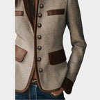 Women's Blazer Tailored Fit Tweed Design