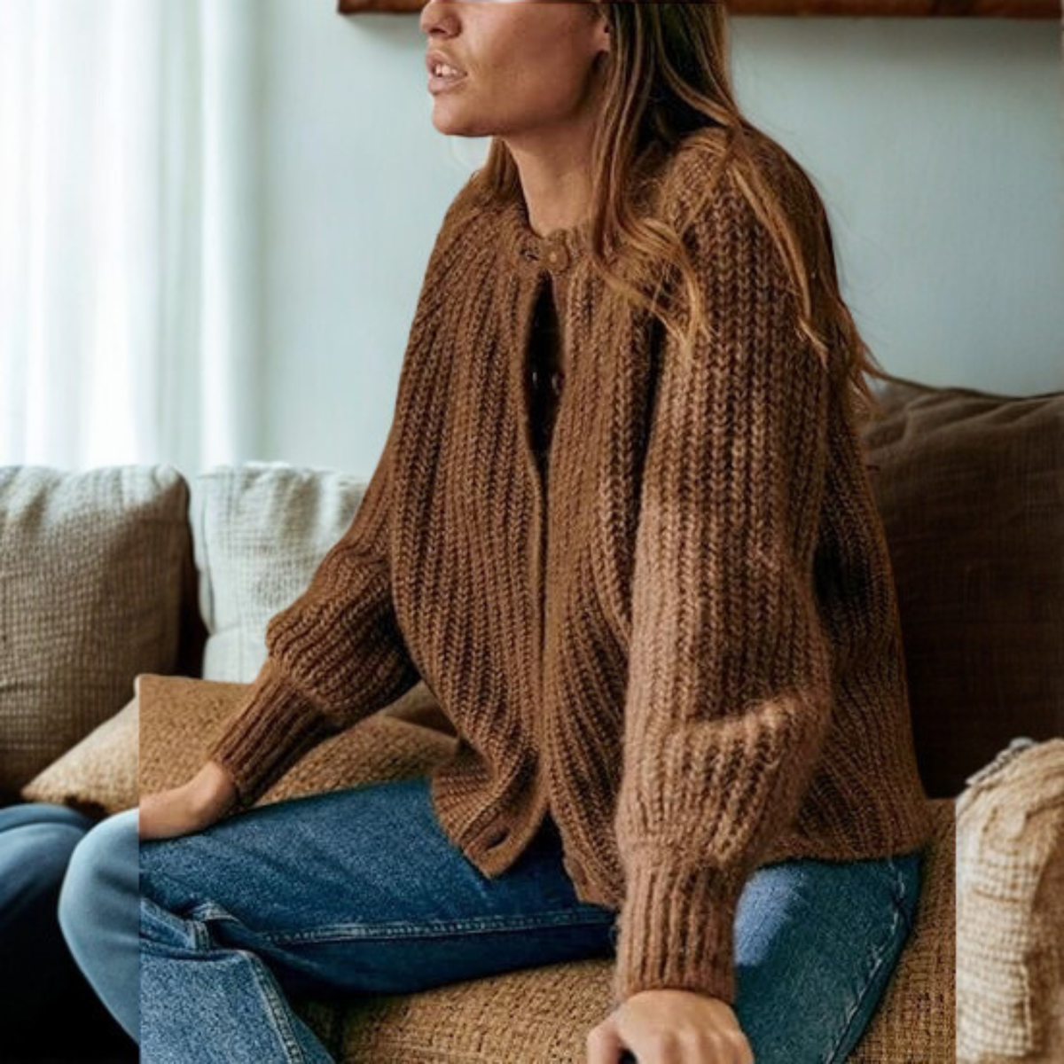 ELOWEN | Button Down Long Sleeve Cardigan