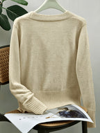 Georgia | Heart-Button V-Neck Cardigan