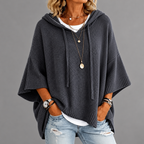 Camille – Charcoal Poncho Sweater