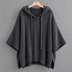 Camille – Charcoal Poncho Sweater