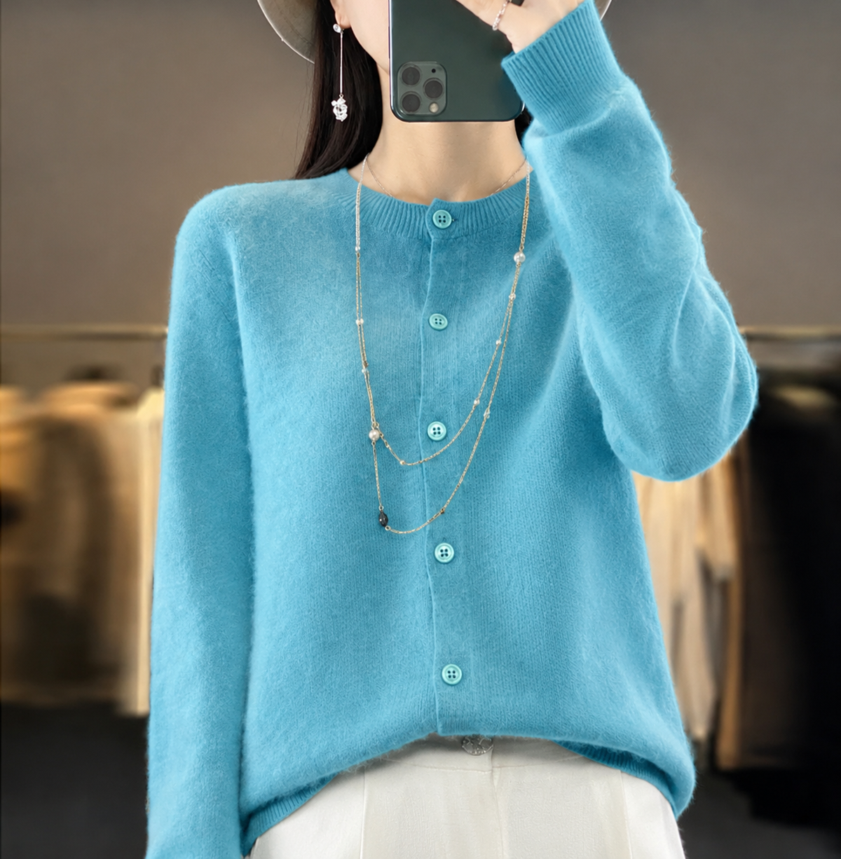 Vera | Cosy Round Neck Button Knitted Winter Cardigan