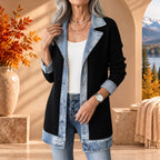 ELLIANA™ | Denim-Trim Longline Cardigan