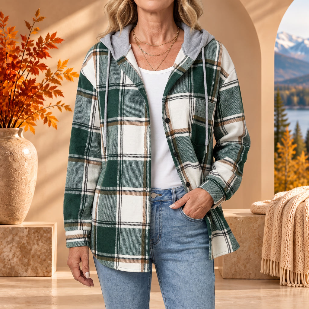 AUTUMN™ | Cozy Plaid Hooded Jacket