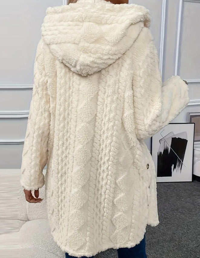 Everly Hooded Sherpa Fleece Jacket