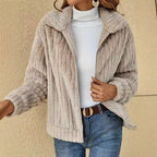 Gilda Plush Lapel Collar Jacket