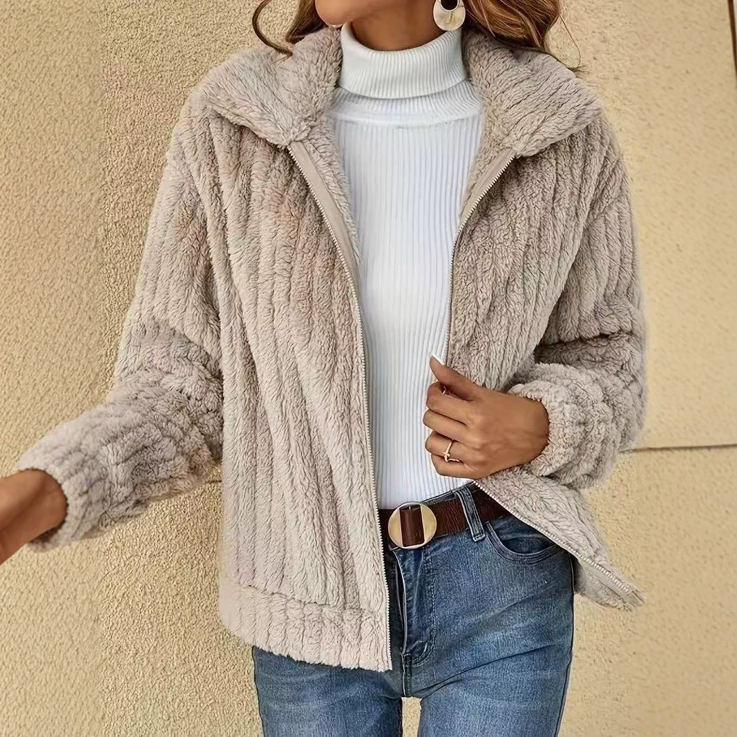 Gilda Plush Lapel Collar Jacket