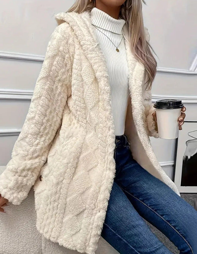 Everly Hooded Sherpa Fleece Jacket