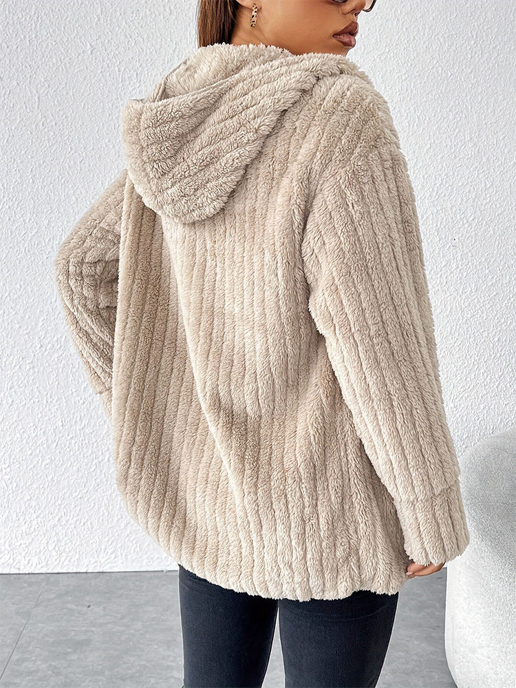 Tilly Hooded Plush Fleece Jacket