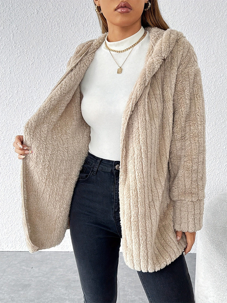 Tilly Hooded Plush Fleece Jacket