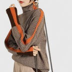 Harriet | Cosy Chevron Knit High Neck Winter Jumper