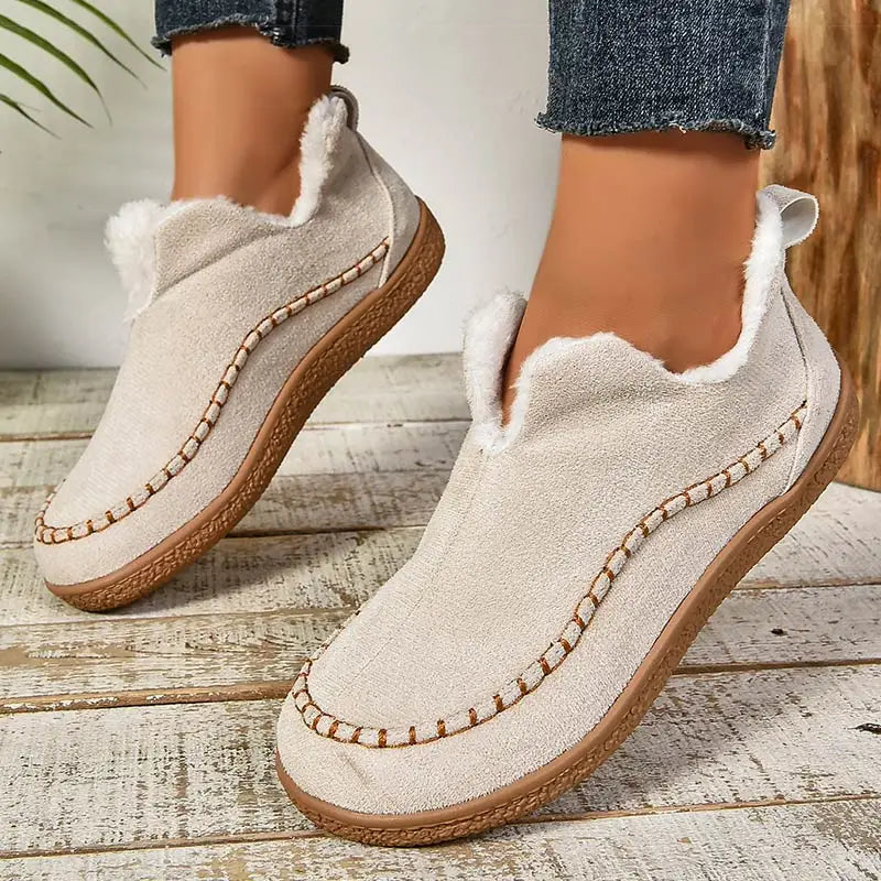 Women's Shearling-Lined Suede-Look Ankle Boots