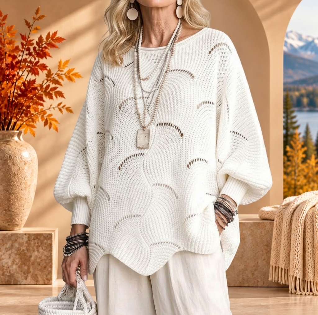 AMARA™ | Elegant Openwork Knit Sweater