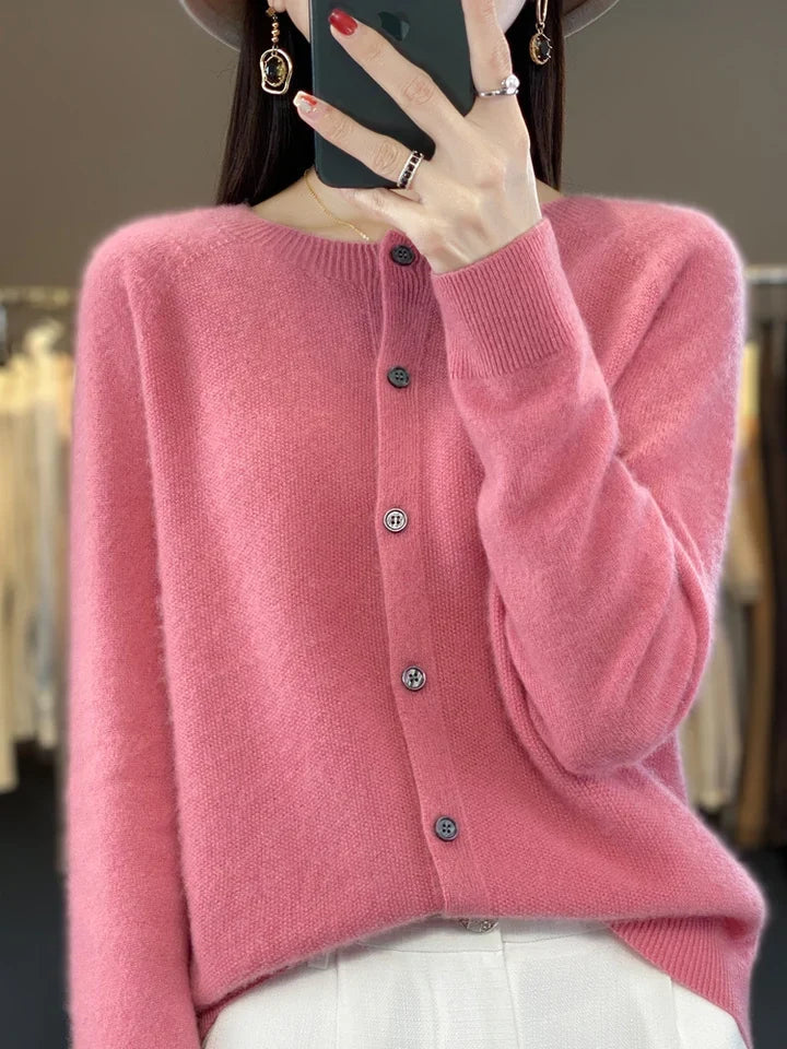 Vera | Cosy Round Neck Button Knitted Winter Cardigan