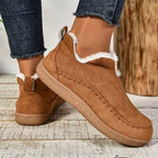 Women's Shearling-Lined Suede-Look Ankle Boots