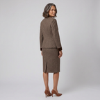 Talia Women's Suit | Tweed Blazer and Pencil Skirt with Velvet Trim