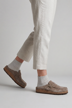 Women’s Clogs | Suede Look with Buckle Strap