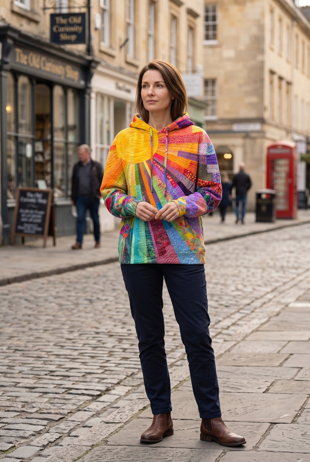 Women's Hoodie | Sunburst Patchwork Relaxed Fit