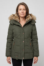 Women's Jacket | Faux Fur Hood Quilted
