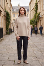 Women’s Jumper | Oversized Roll Neck with Ribbed Trims