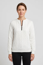 Women's Knitted Jumper | Half-Zip Ring Pull