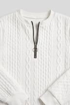 Women's Knitted Jumper | Half-Zip Ring Pull