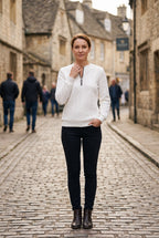 Women's Knitted Jumper | Half-Zip Ring Pull