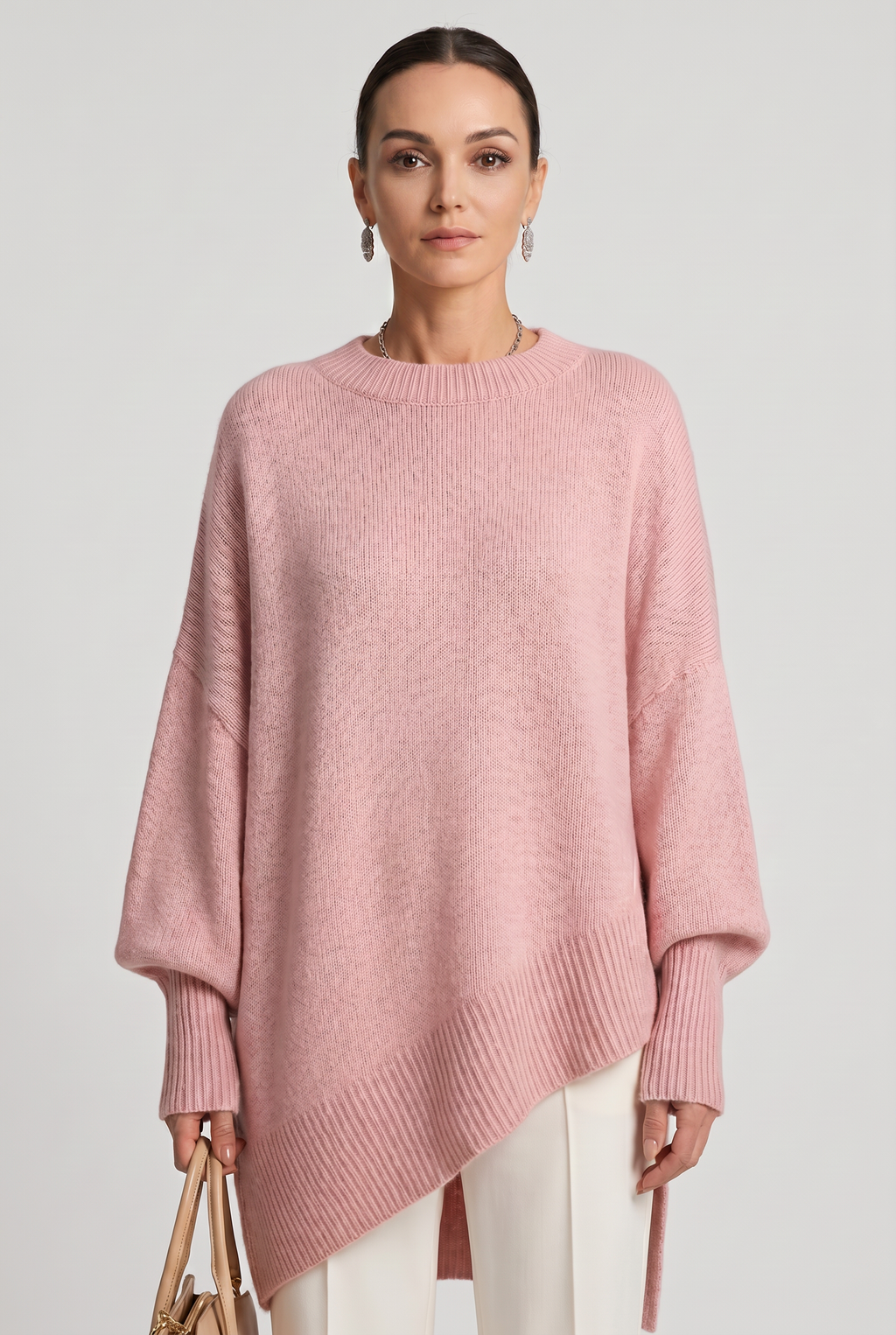 Women's Oversized Knitted Jumper | Crew Neck