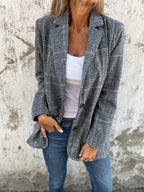 Women's Tailored Plaid Blazer