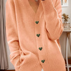 Georgia | Heart-Button V-Neck Cardigan
