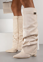 Isla | Pointed Toe Knee-High Slouch Boots