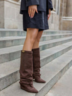 Isla | Pointed Toe Knee-High Slouch Boots