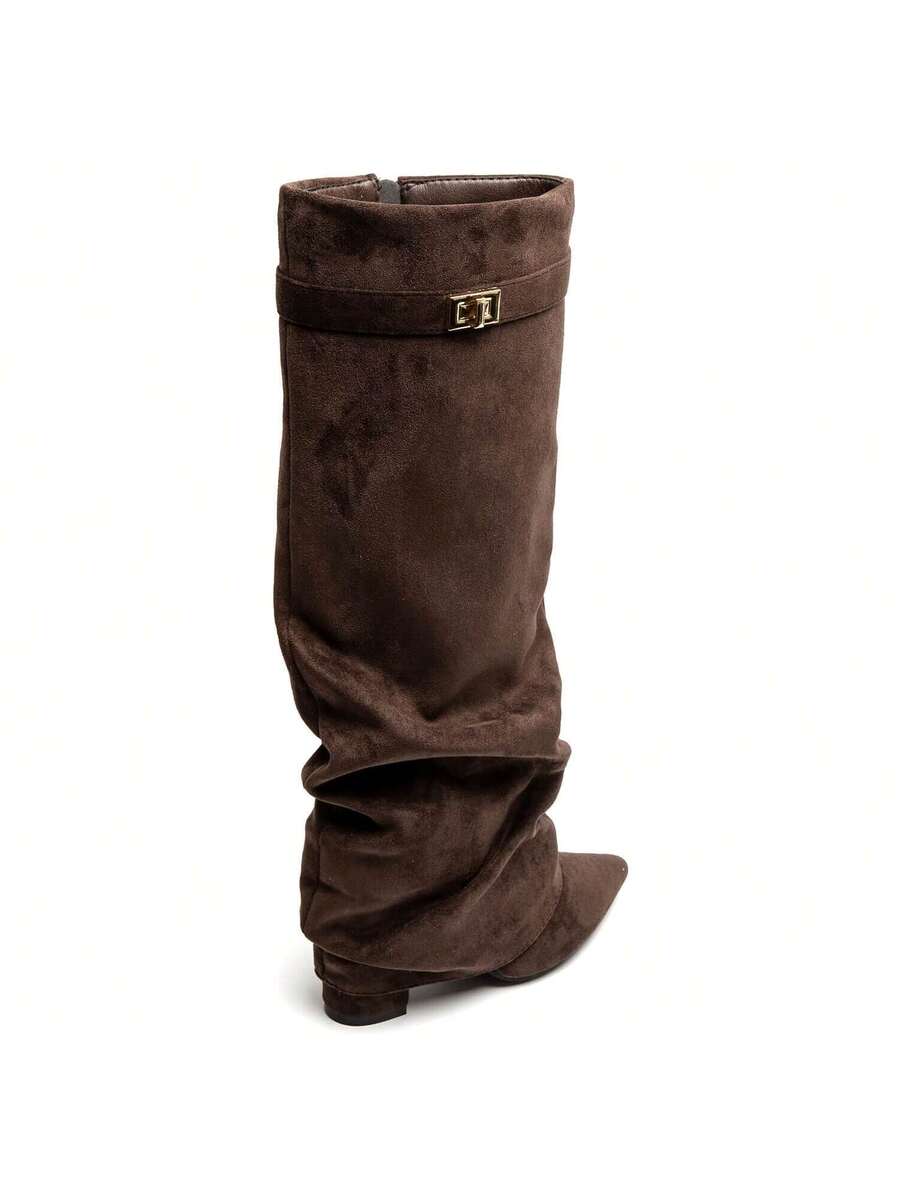 Isla | Pointed Toe Knee-High Slouch Boots