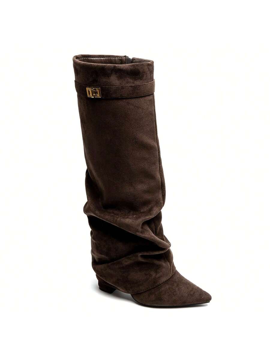 Isla | Pointed Toe Knee-High Slouch Boots