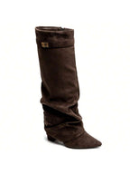 Isla | Pointed Toe Knee-High Slouch Boots