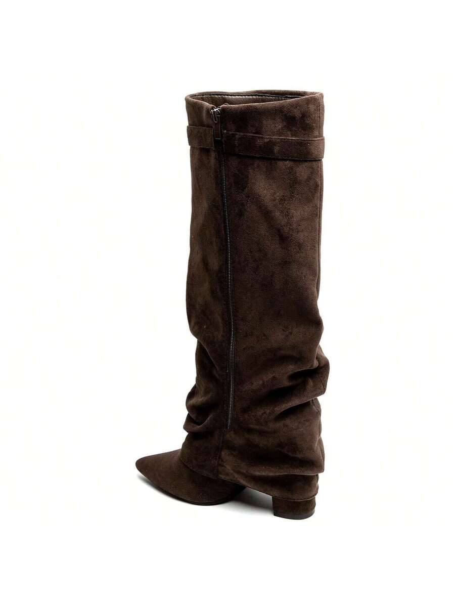 Isla | Pointed Toe Knee-High Slouch Boots