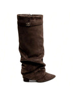 Isla | Pointed Toe Knee-High Slouch Boots