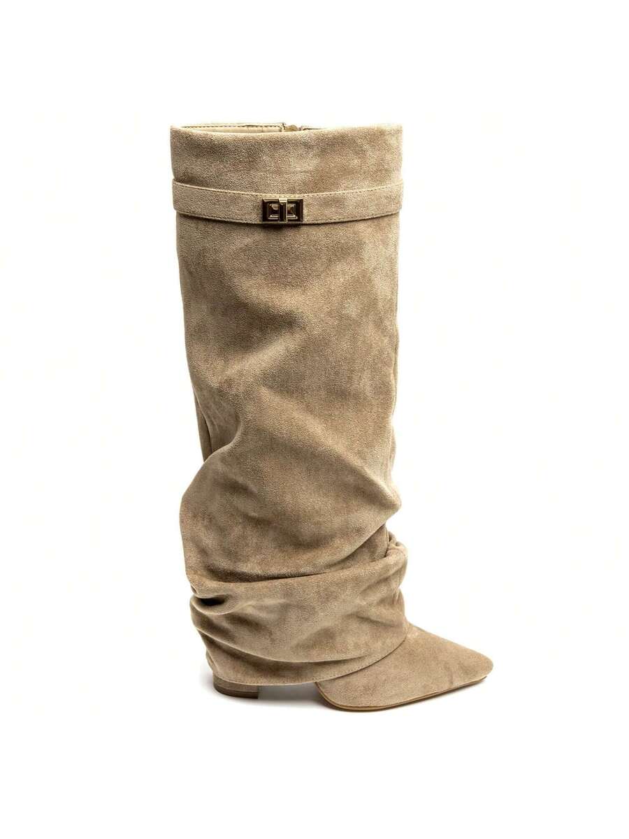 Isla | Pointed Toe Knee-High Slouch Boots