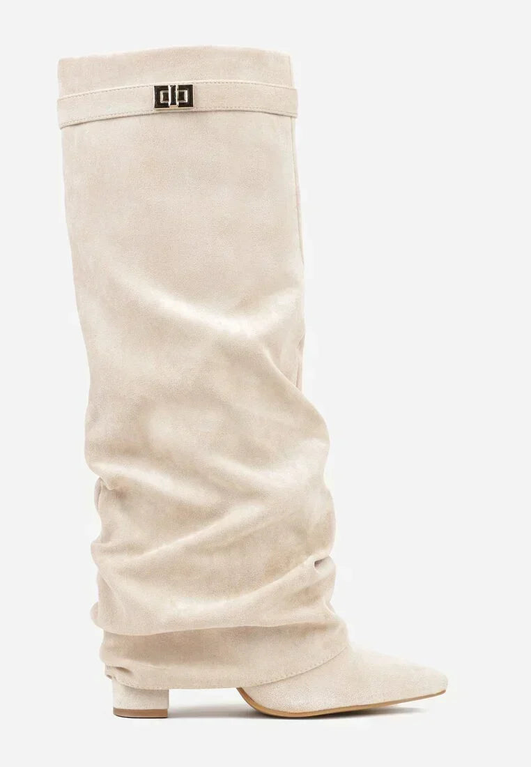 Isla | Pointed Toe Knee-High Slouch Boots