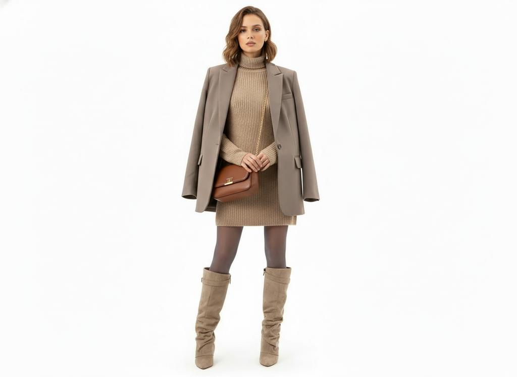 Isla | Pointed Toe Knee-High Slouch Boots