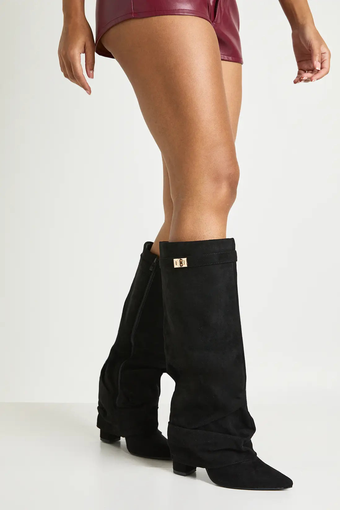 Isla | Pointed Toe Knee-High Slouch Boots