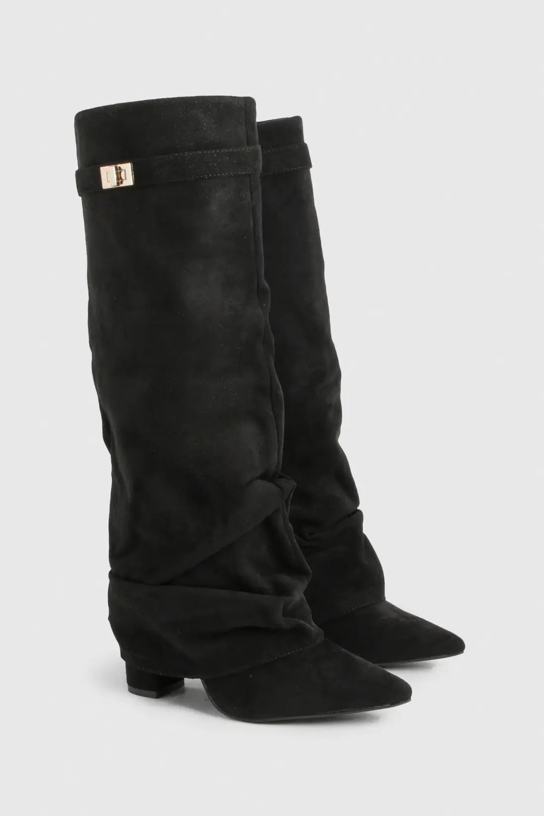 Isla | Pointed Toe Knee-High Slouch Boots