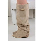 Isla | Pointed Toe Knee-High Slouch Boots